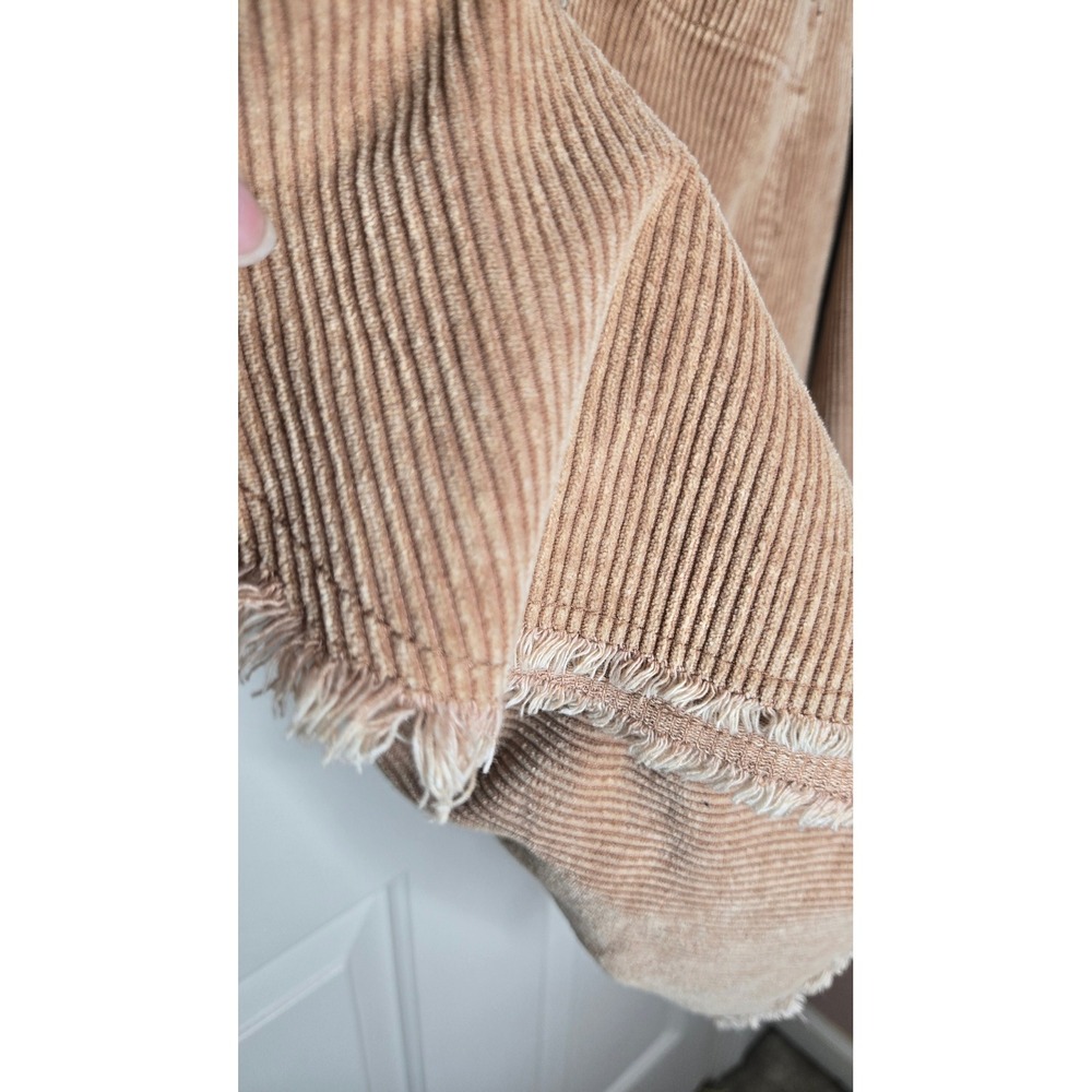 La Miel Oversized Corduroy Shacket Jacket Tan 100% Cotton Women's Large - Picture 6 of 9